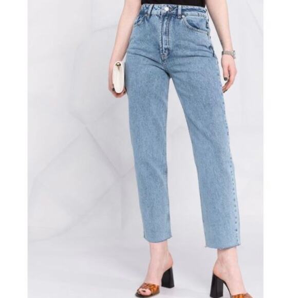 12 Storeez Denim - 12 STOREEZ RAW-HEM STRAIGHT LEG JEANS - BLUE SIZE 30